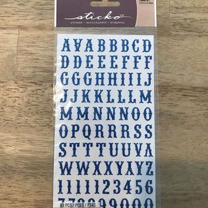 EK Success Sticko Carnival Blue SM Glitter Alphabet Letter Stickers